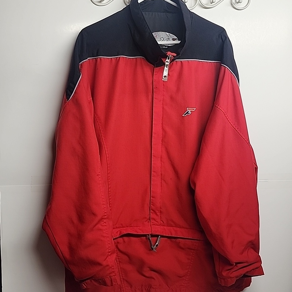 Fila Vintage 24 7 For Your Riding Pleasure Red & Black Riding Windbreaker Jacket